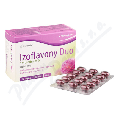 Izoflavony Duo z witaminą D cps.50+10 dodatkowo