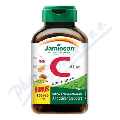 JAMIESON Witamina C 500mg 3 smak owocowy tbl.100+20