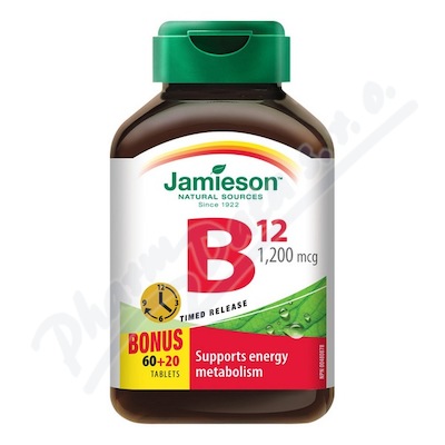 JAMIESON Witamina B12 1200mcg ze stopniowym uwal. tbl.80