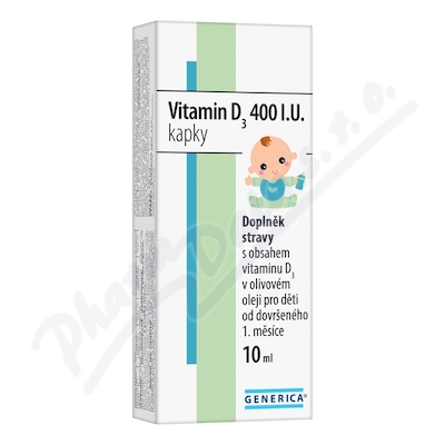 Witamina D3 400 I.U. krople10 ml Generica