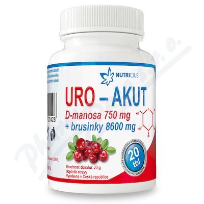 URO-AKUT Mannoza 750mg + Żurawina 8600mg tbl.20