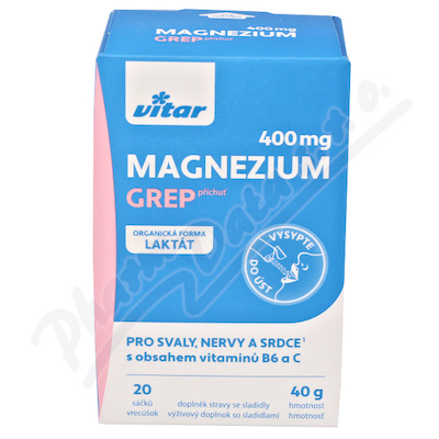 VITAR Magnezium 400mg+wit.B6+vit.C grep sasz. 20x2g