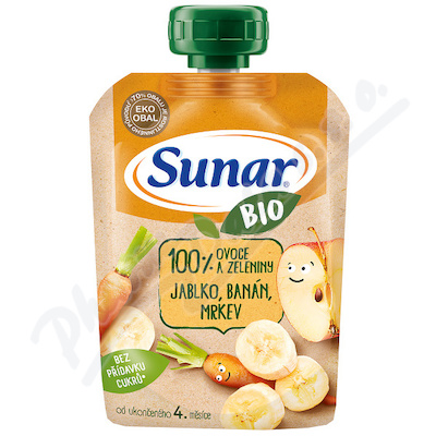 Sunar BIO mus Jabłko banan marchewka 100g