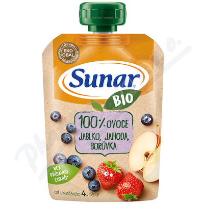 Sunar BIO mus Jabłko truskawka jagoda 100g