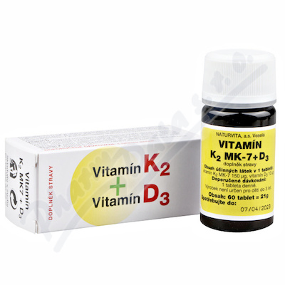 NATURVITA Vitamín K2+D3 tbl.60