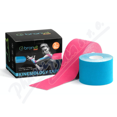 BronVit Sport Kinesio Tape set modr+růžo 2x6mx50mm