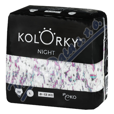 KOLORKY NIGHT jedn.noční eko plenky L 8-13kg 19ks