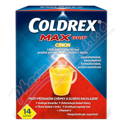 Coldrex MAXGrip Citron 1000mg/10mg/40mg scc.14 II