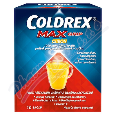 Coldrex MAXGrip Citron 1000mg/10mg/40mg scc.10 II