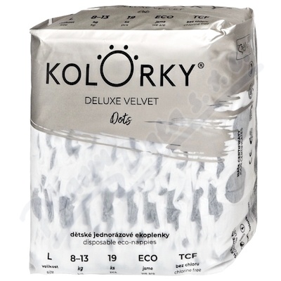 KOLORKY DELUXE VELV. jedn.eko plenky L 8-13kg 19ks