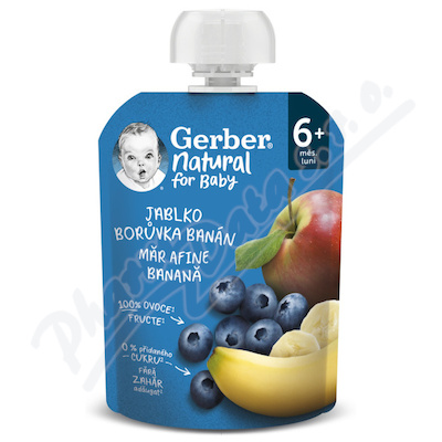 Gerber Natural kapsička jablko/borův./banán 90g 6M