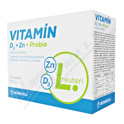 Vitamín D3 + Zn + Probio tbl.30 Biomedica