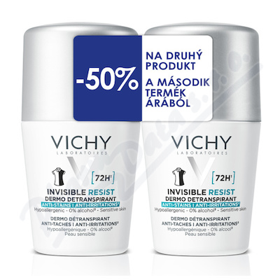 VICHY INVISIBLE Resist 72H Antiperspirant 2x50ml