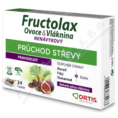 Fructolax Owoce&Błonnik kostki do żucia 24 szt