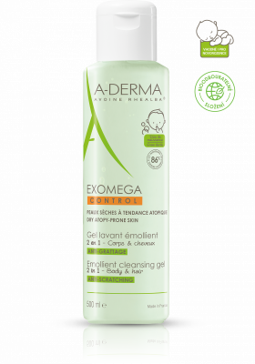 A-DERMA Exomega CONTROL Zmiękczający żel do mycia 2w1 500ml