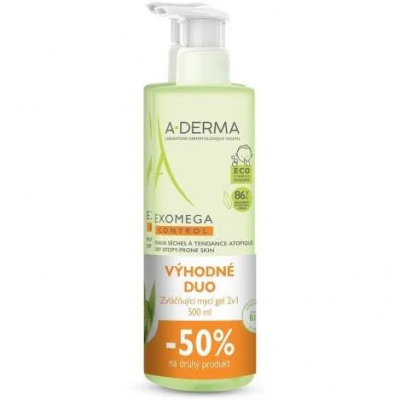 A-DERMA Exomega CONTROL Zmiękczający żel do mycia 2w1 500ml DUO