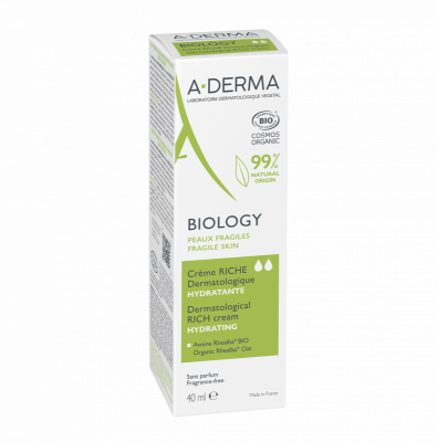 A-DERMA BIOLOGY Odżywczy krem ​​nawilżający 40ml