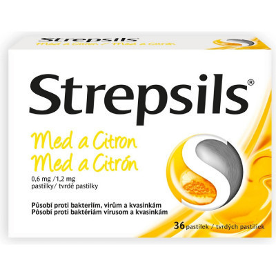 Strepsils Miód i Cytryna 0,6mg/1,2mg 36tbl.