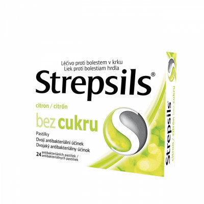 Strepsils Cytrynowy bez cukru 0,6mg/1,2mg 24tbl.