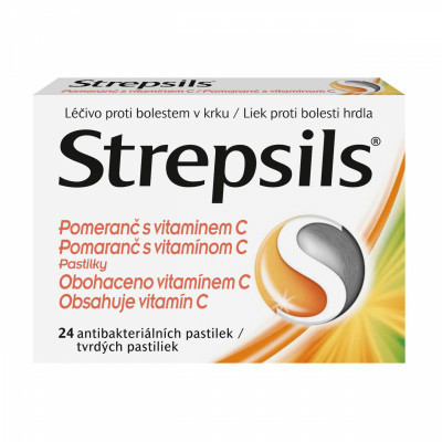 Strepsils Pomarańczowy z witaminą C 24tbl.