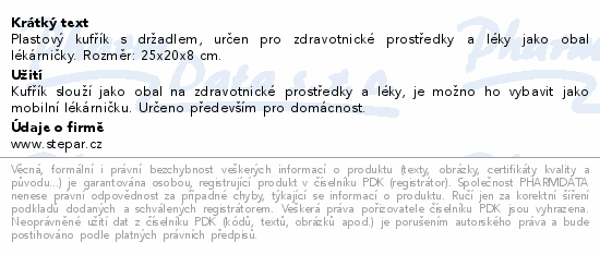 Lékárnička - plast. kufřík s křížem bílý prázdný