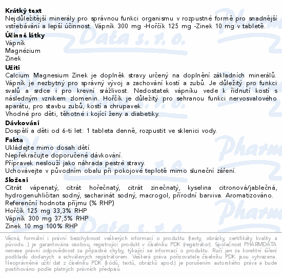 Rosen Calcium Magnez Cynk tbl.eff.20