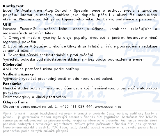 Eucerin AtopiControl Acute krem ​​do skóry suchej i swędzącej tubka 40 ml