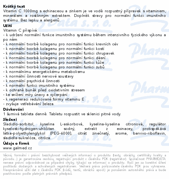 Witamina C 1000mg Galmed z echinacea eff.tbl.20