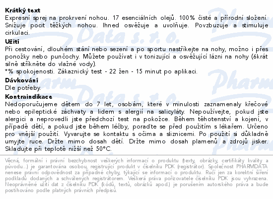 PURESSENTIEL Sprej na unavené a oteklé nohy 100ml