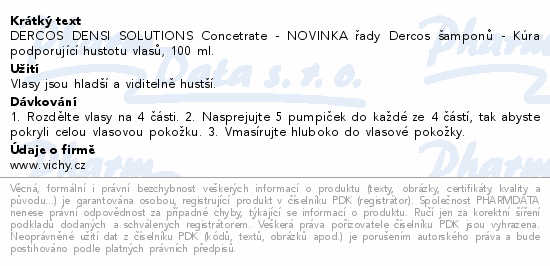 Vichy Dercos Densi Solutions kuracja wzmacniająca gęstość włosów 100 ml