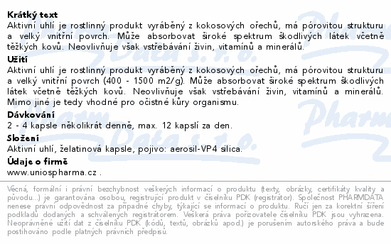 Uniospharma Aktywny węgiel 210mg tbl.90