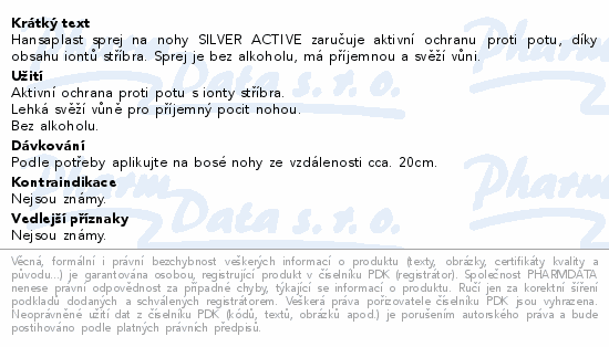 Hansaplast Silver active sprej na nohy 150ml