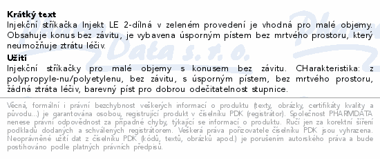 Stříkačka INJEKT 2-dílná 2ml LC modrá ster.100ks