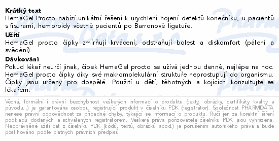 HemaGel PROCTO čípky 15ks