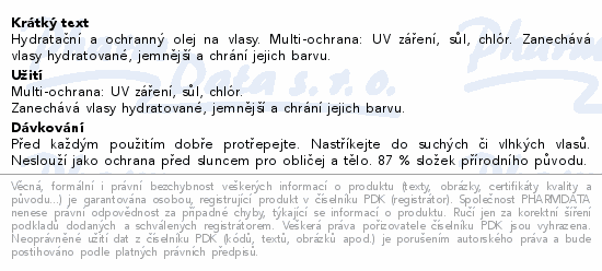 NUXE SUN Hydratační a ochranný olej na vlasy 100ml