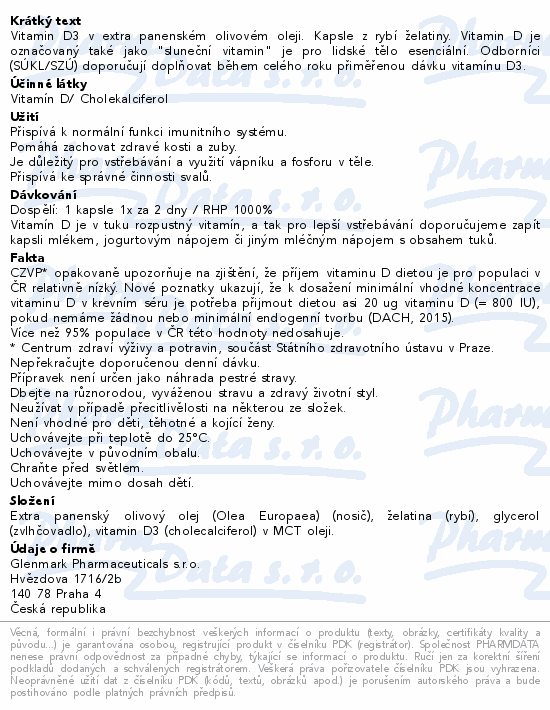 Vitamin D3 Oliva Plus 2000 IU cps.60