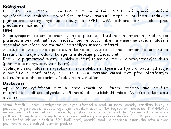 EUCERIN HYALURON-FILLER+ELAST krem ​​na dzień SPF15 50ml