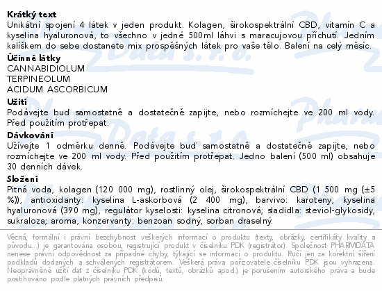 I am CBD kolagen.nápoj s CBD+vit.C+kys.hyal.500ml