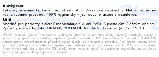 EVOLU Classic teploměr lék.bezrtuť.se sklepávadlem