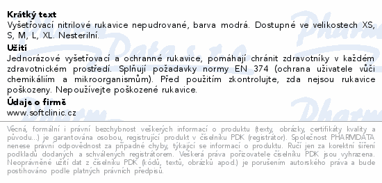 SOFTCLINIC Nitril ruk.vyšetř.nepudr.modré XL 100ks