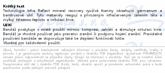 Pulsaar Active bandáž na loket s bambus.uhl.vel.M