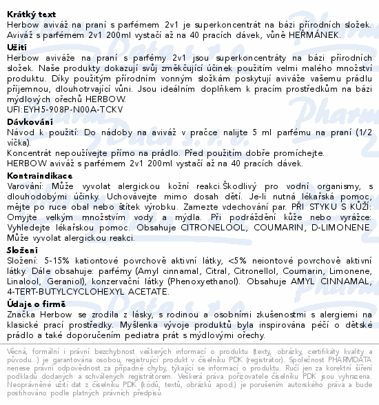 Herbow aviváž s parfémem 2v1 heřmánek 200ml