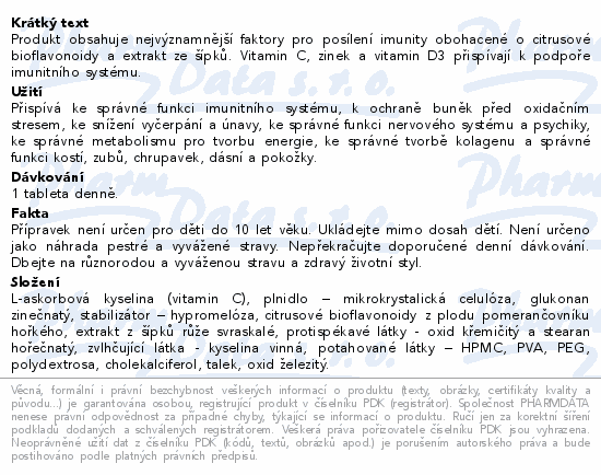 MOVit Vitamin C s šípky+Vitamin D+Zinek tbl.30