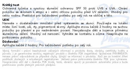 Mustela Ochranná tyčinka na opalování SPF50 9ml