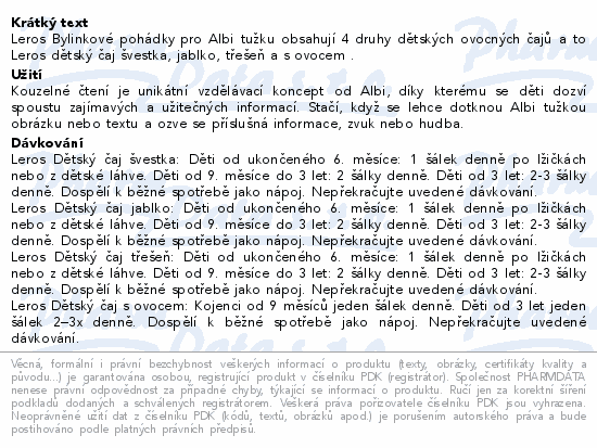 LEROS Bylink.pohádky pro Albi tužku 4x20 ovoc.čajů