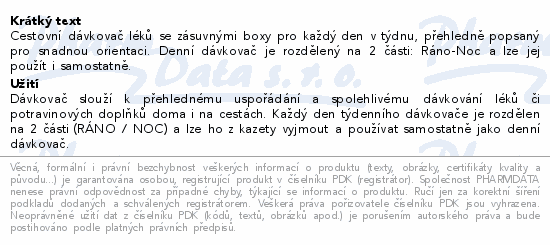 SimplyMed Dávkovač léků týdenní Elegance