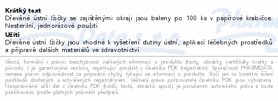 ZARYS laryngologická špachtle dřevěná nester.100ks