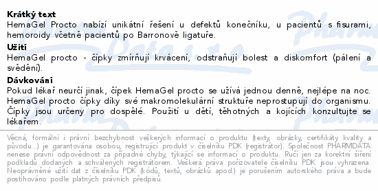 HemaGel PROCTO 5ks rektálních čípků II