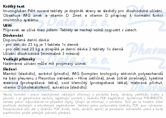 Imunoglukan P4H cucavé tbl.60