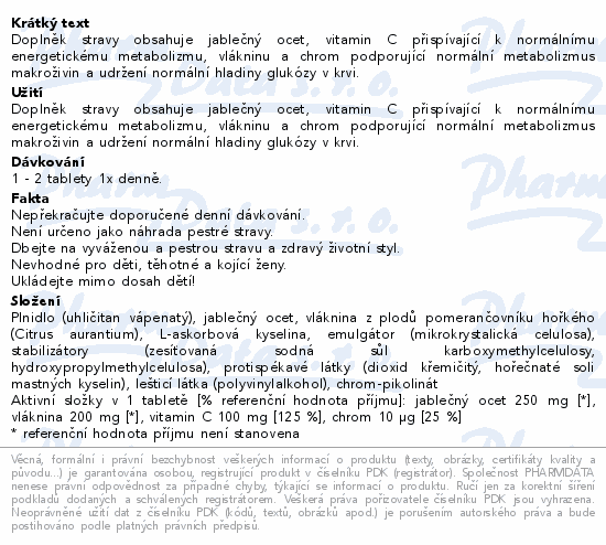 MedPharma Jablečný ocet vlákn./chrom/vit.C tbl.365